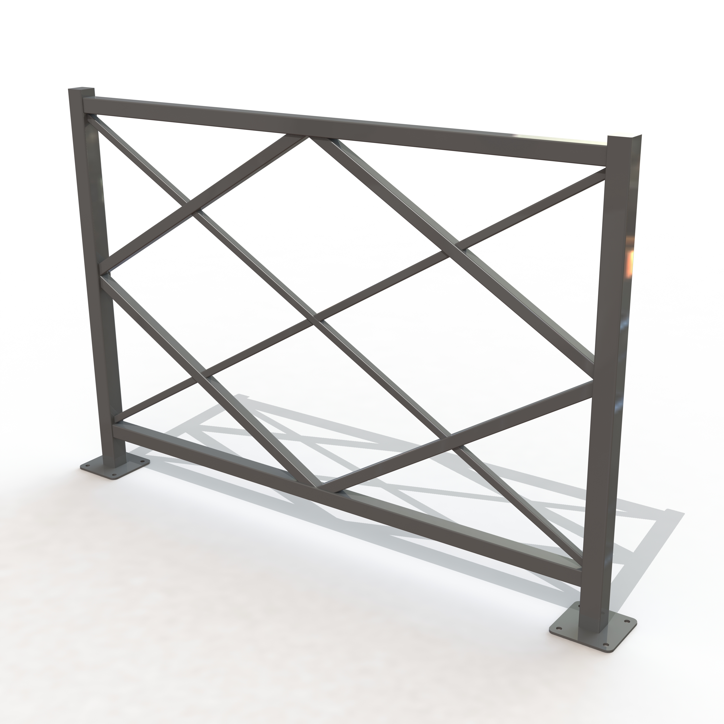 Barriere losange lg 1.55 m sur platines [peint]