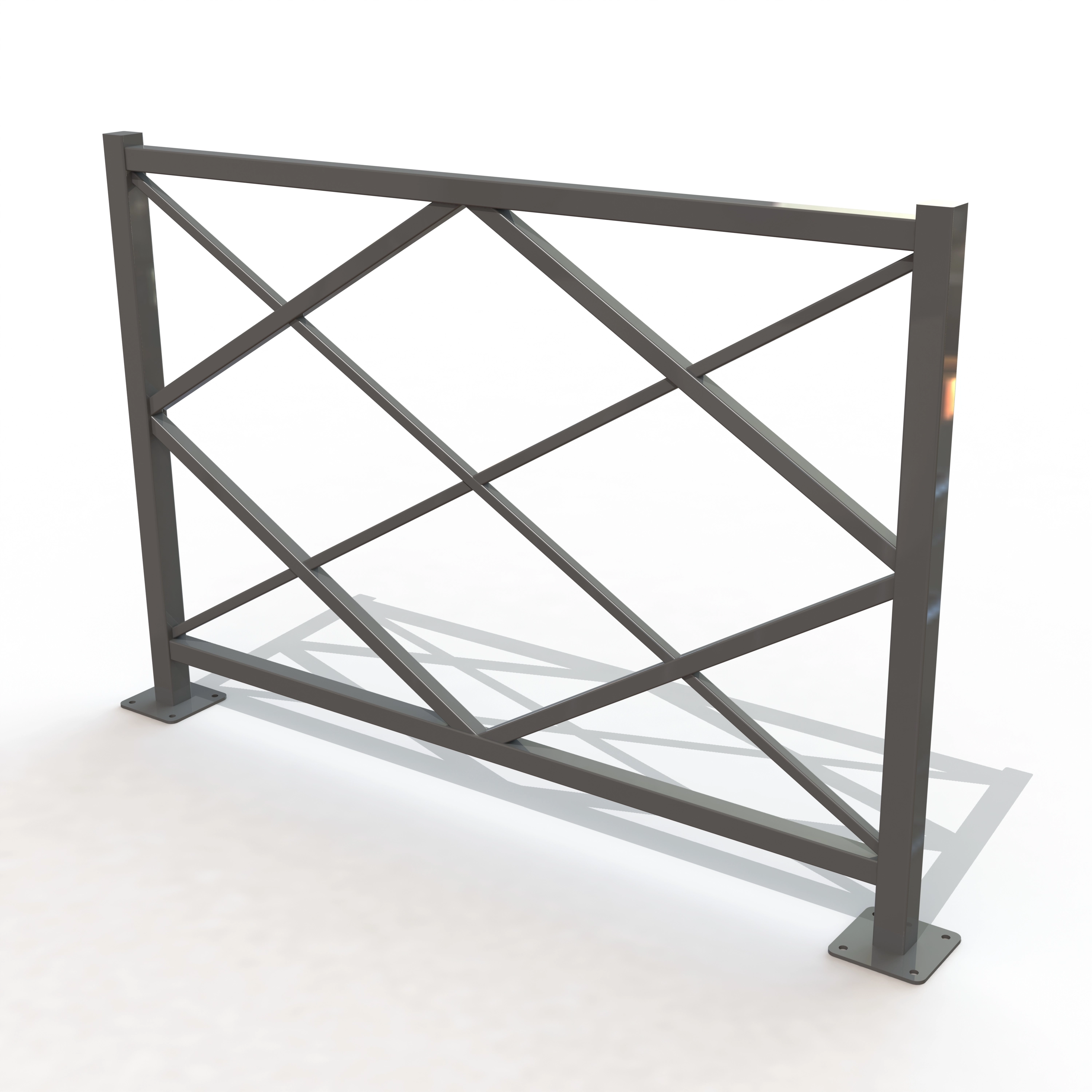 Barriere losange lg 1.55 m sur platines [peint]