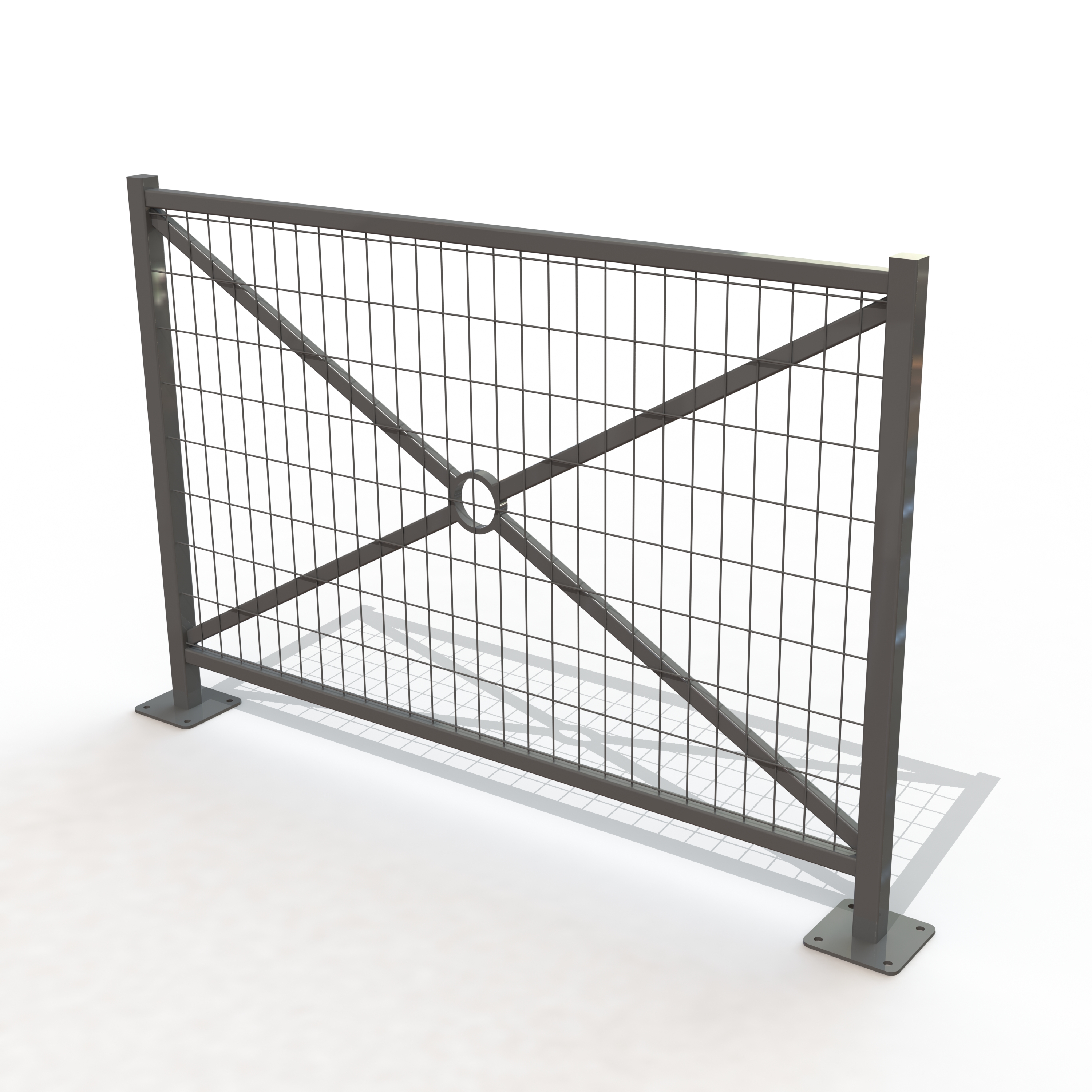 Barriere versailles grillagee lg 1,47 m sur platine [peint]