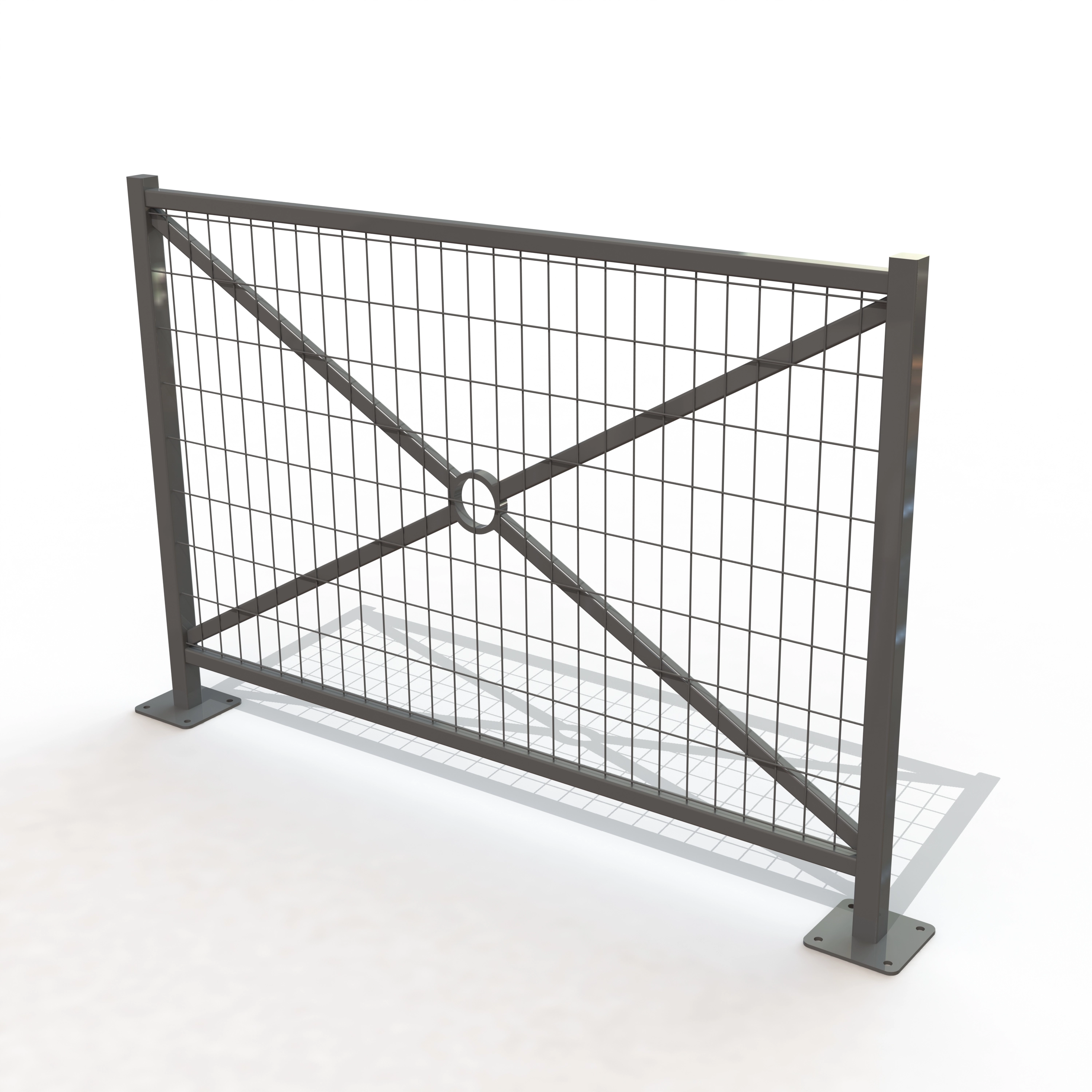 Barriere versailles grillagee lg 1,47 m sur platine [peint]