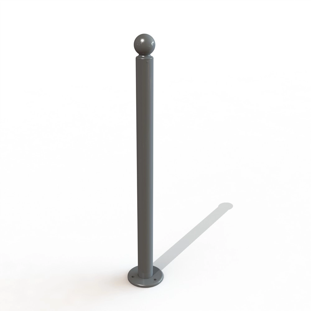 Potelet boule sur platine ø76 ht 1.20 m [peint]