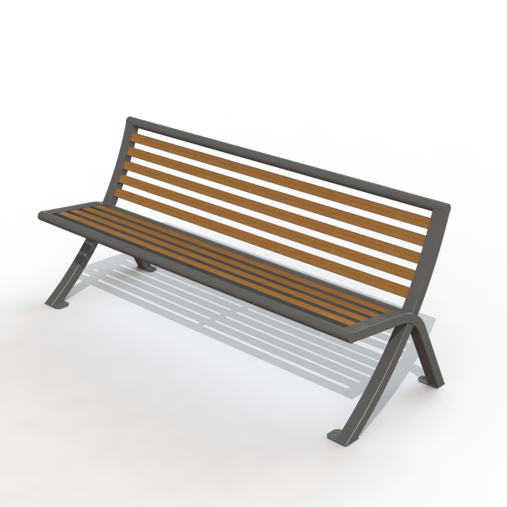 Banc gamme horizon peint + lam e teck
