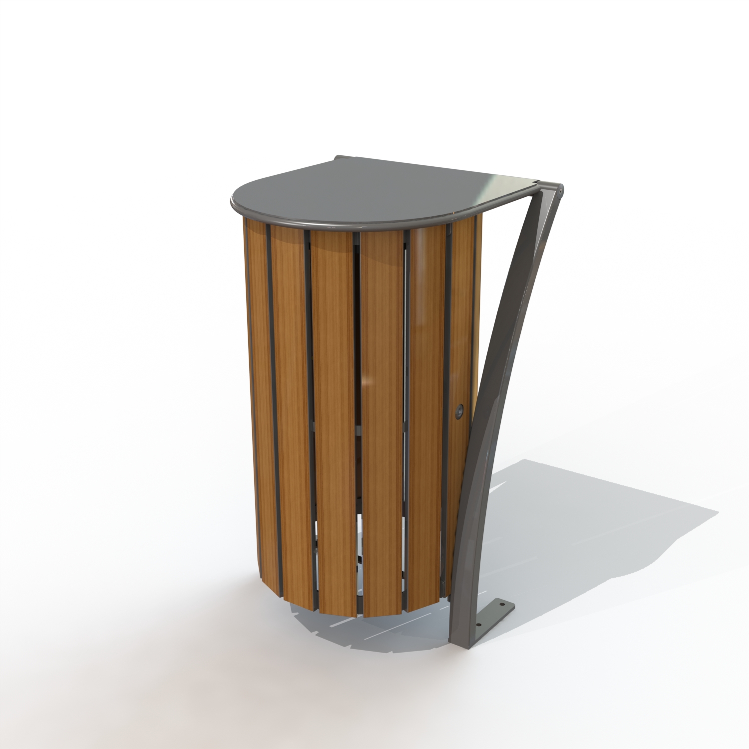 Corbeille annecy 120 l peint + teck