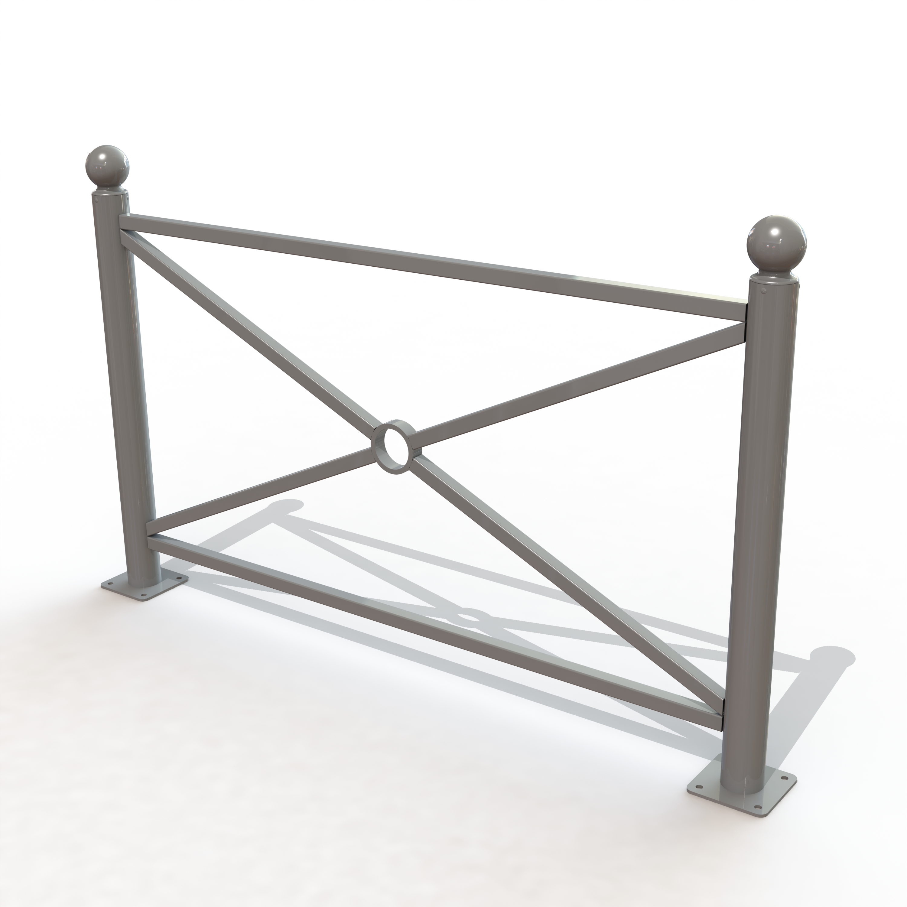 Barriere harmonie lg 1,57 m te te boule /platine [peint]
