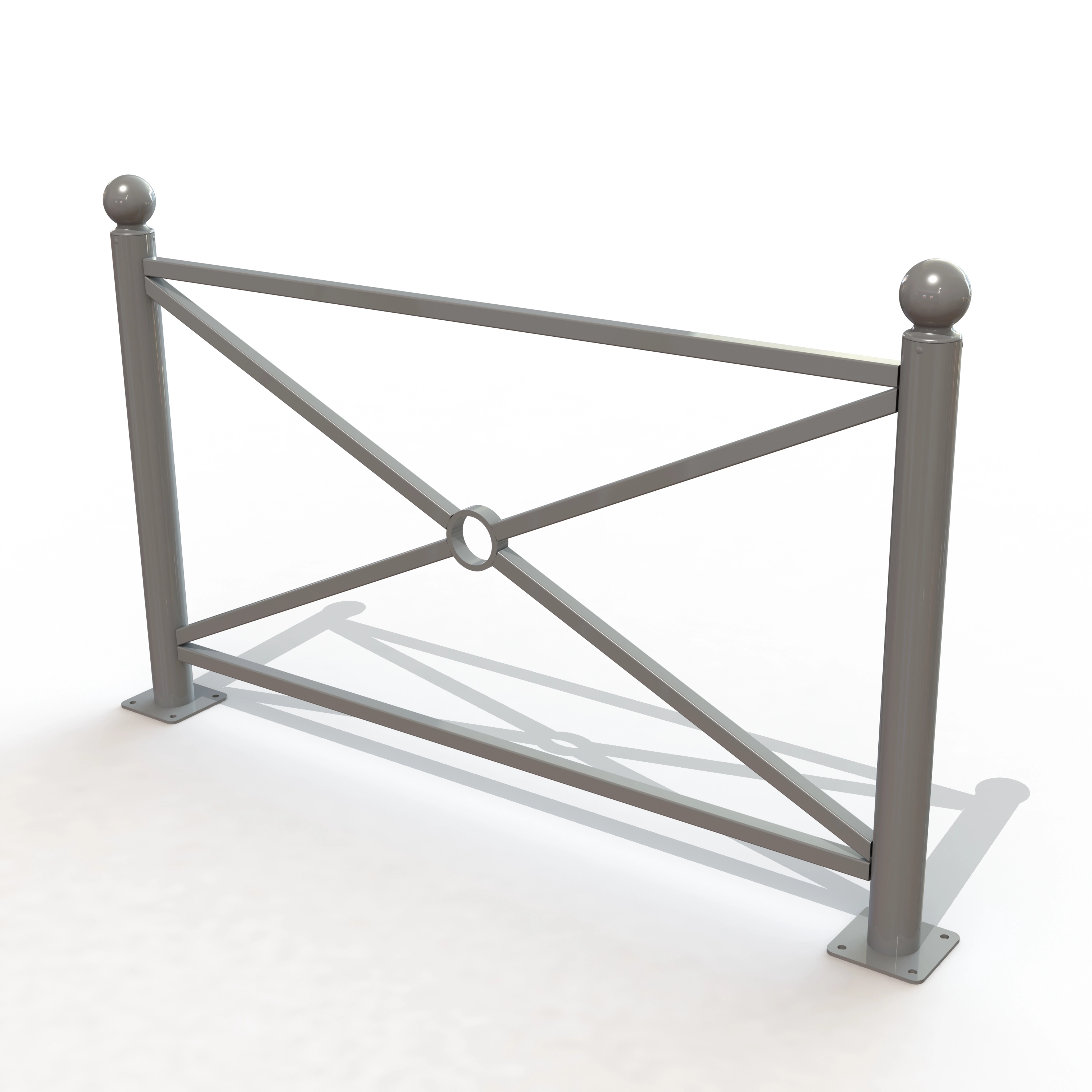 Barriere harmonie lg 1,57 m te te boule /platine [peint]