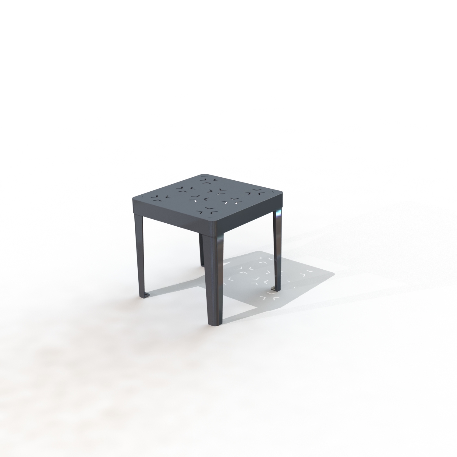 Tabouret carre arlequin [peint ]