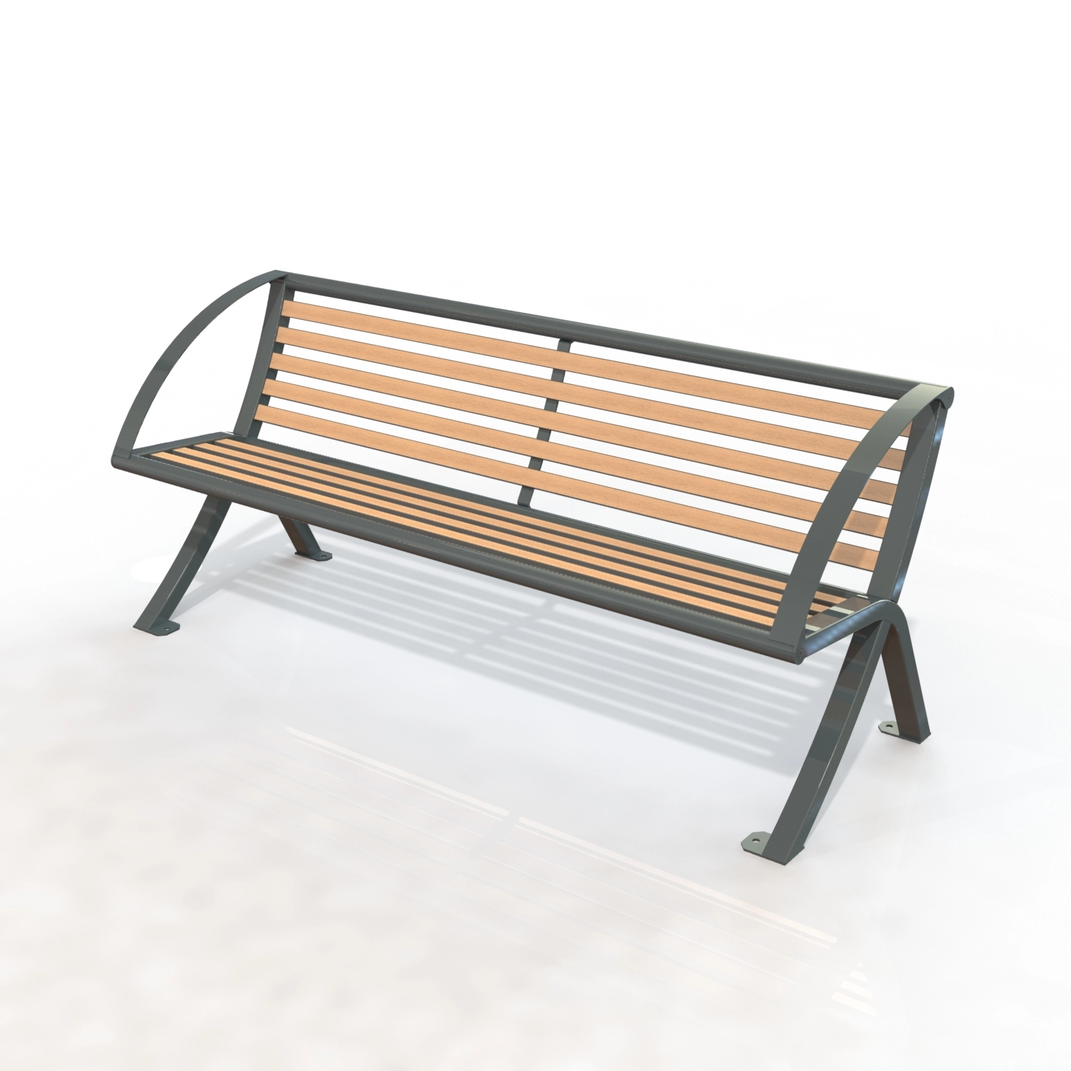 Banc gamme horizon avec accoud oirs peint + lames teck