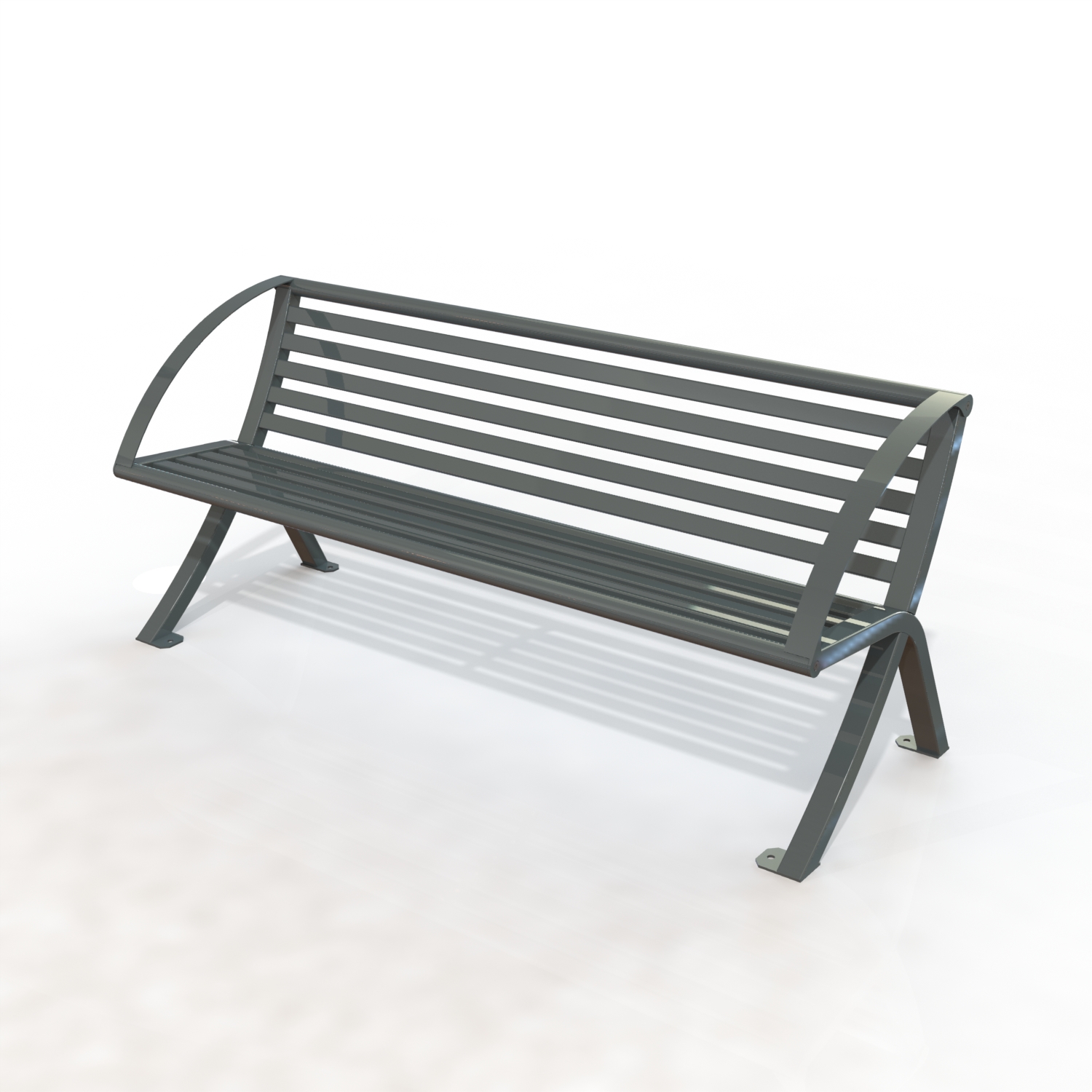 Banc gamme horizon avec accoud oirs peint lame metal