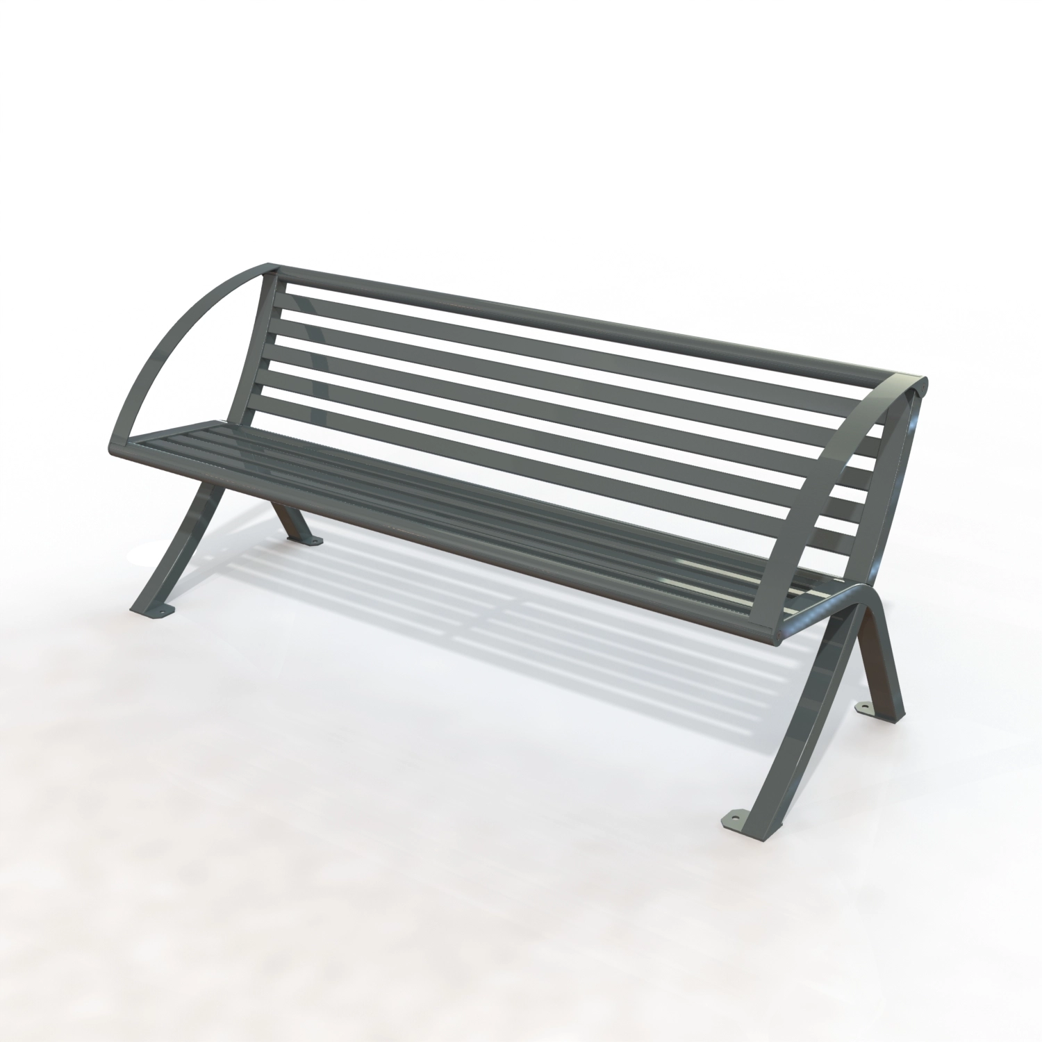 Banc gamme horizon avec accoud oirs peint lame metal
