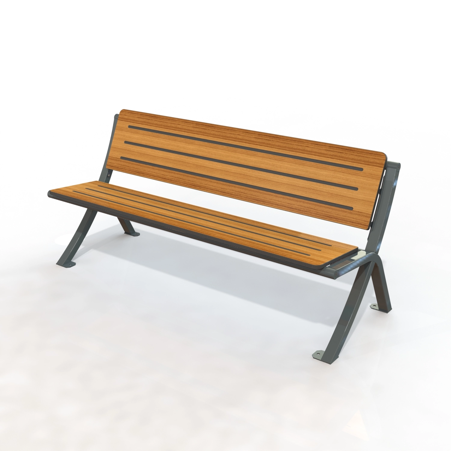 Banc bergerac gamme horizon sa ns accoudoir peint + teck