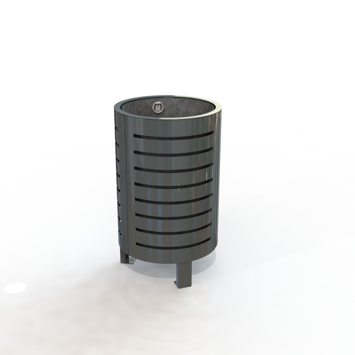 Corbeille optimum 60l peint + metal