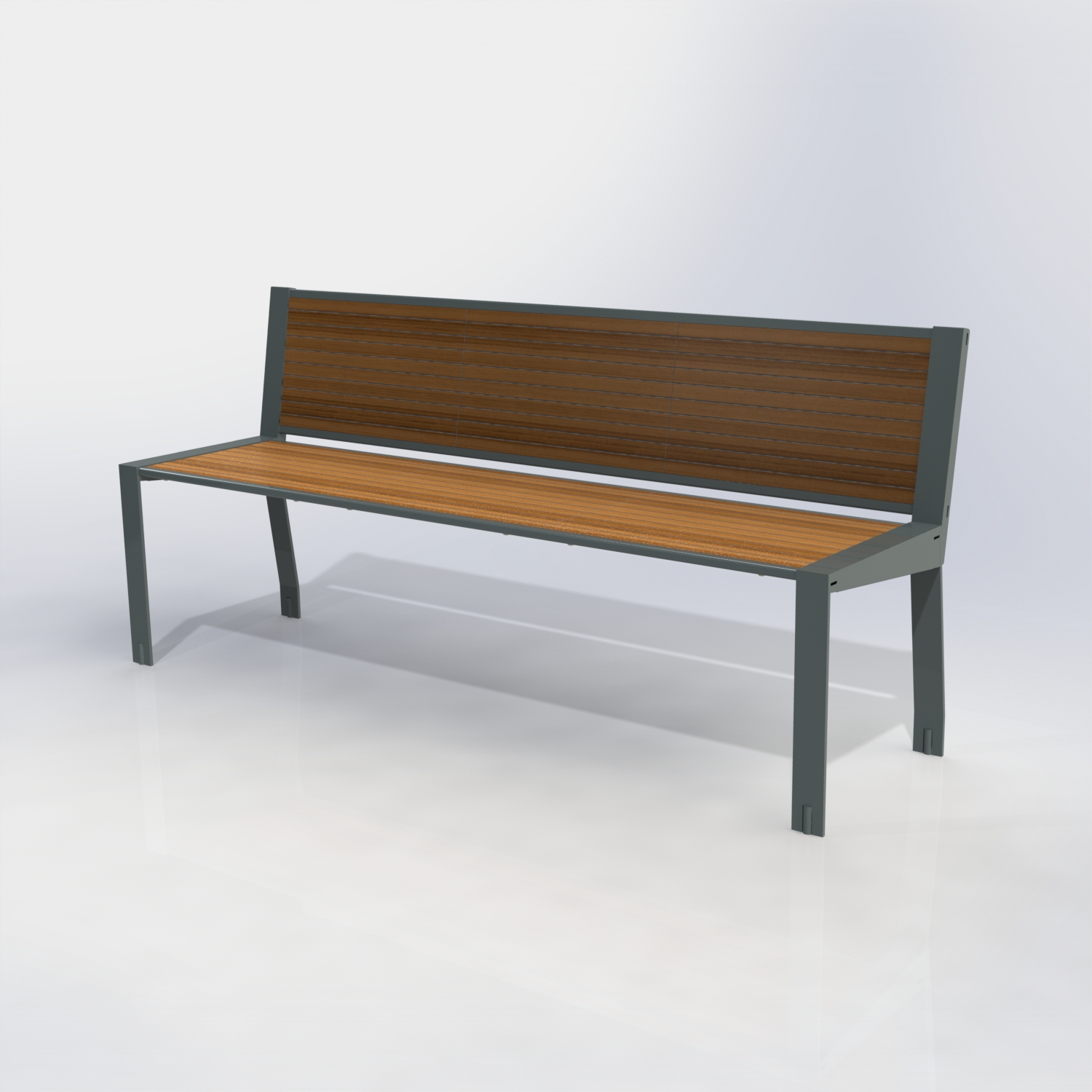 Banc gamme square peint + teck