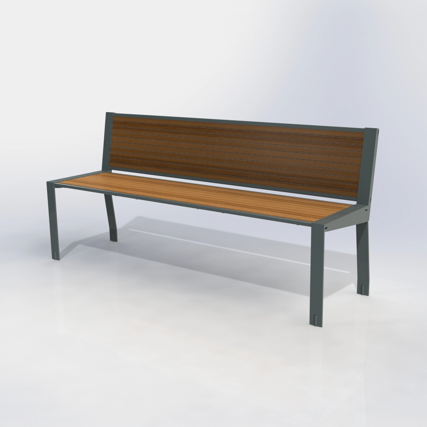 Banc gamme square peint + teck