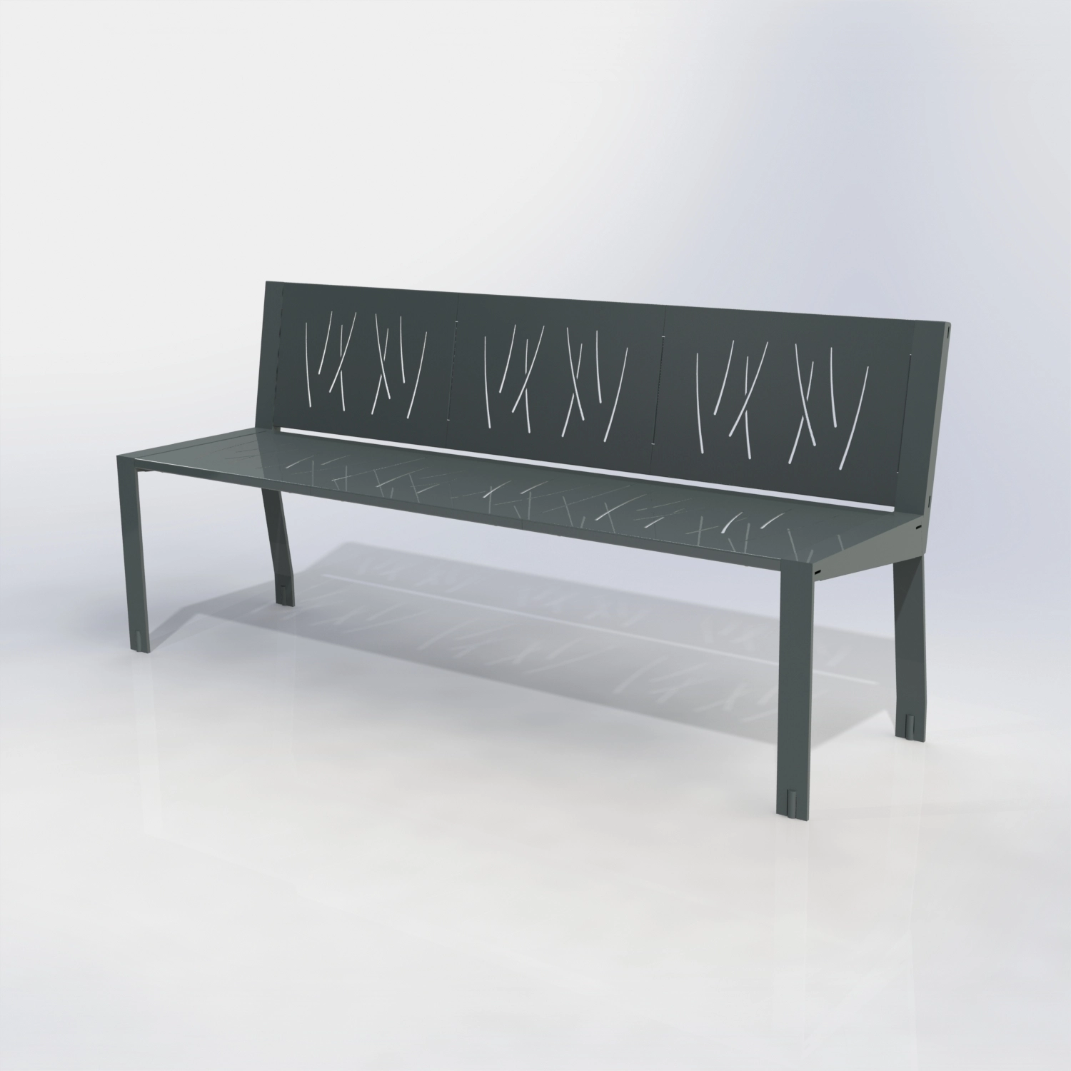 Banc gamme square peint metal