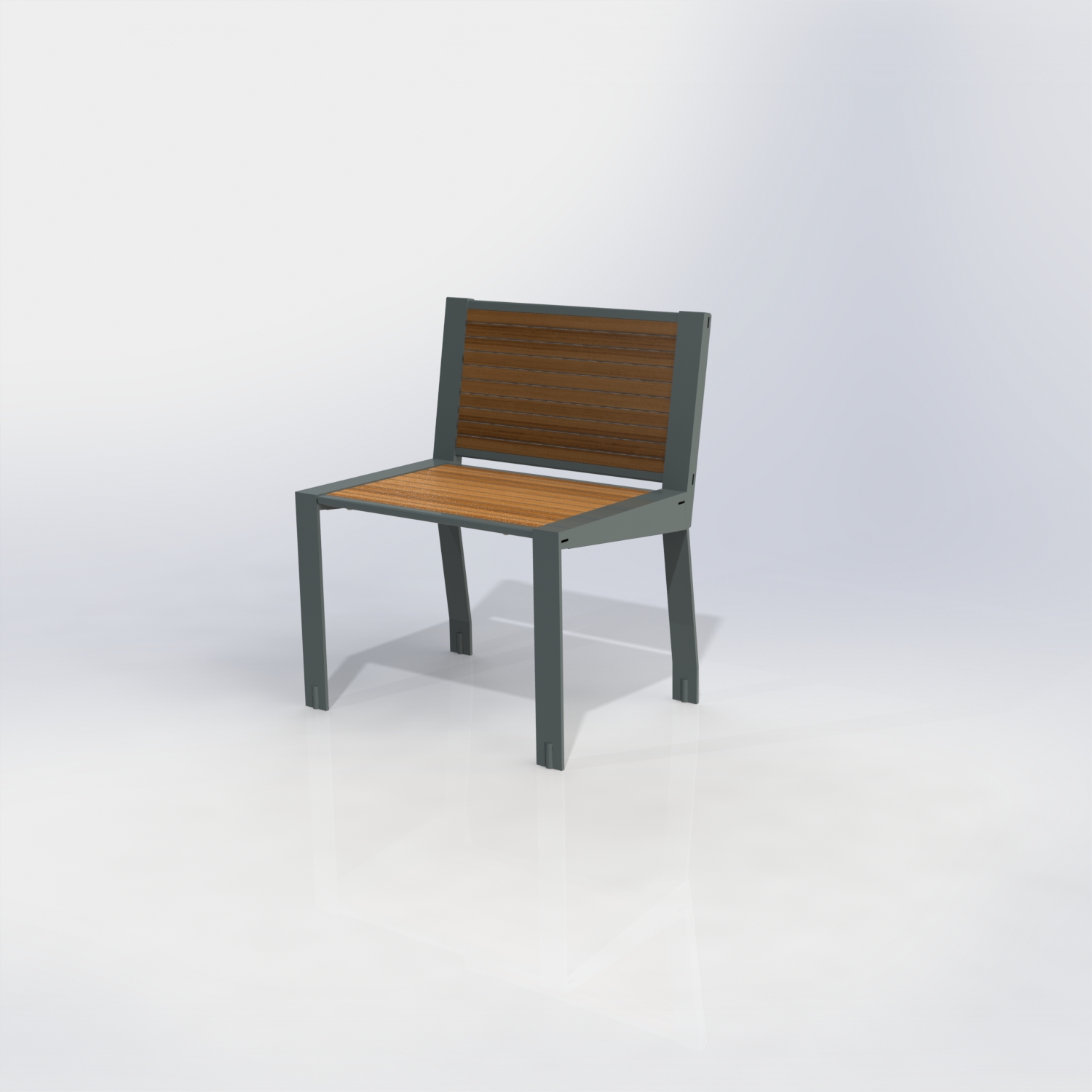 Chaise gamme square peint + teck