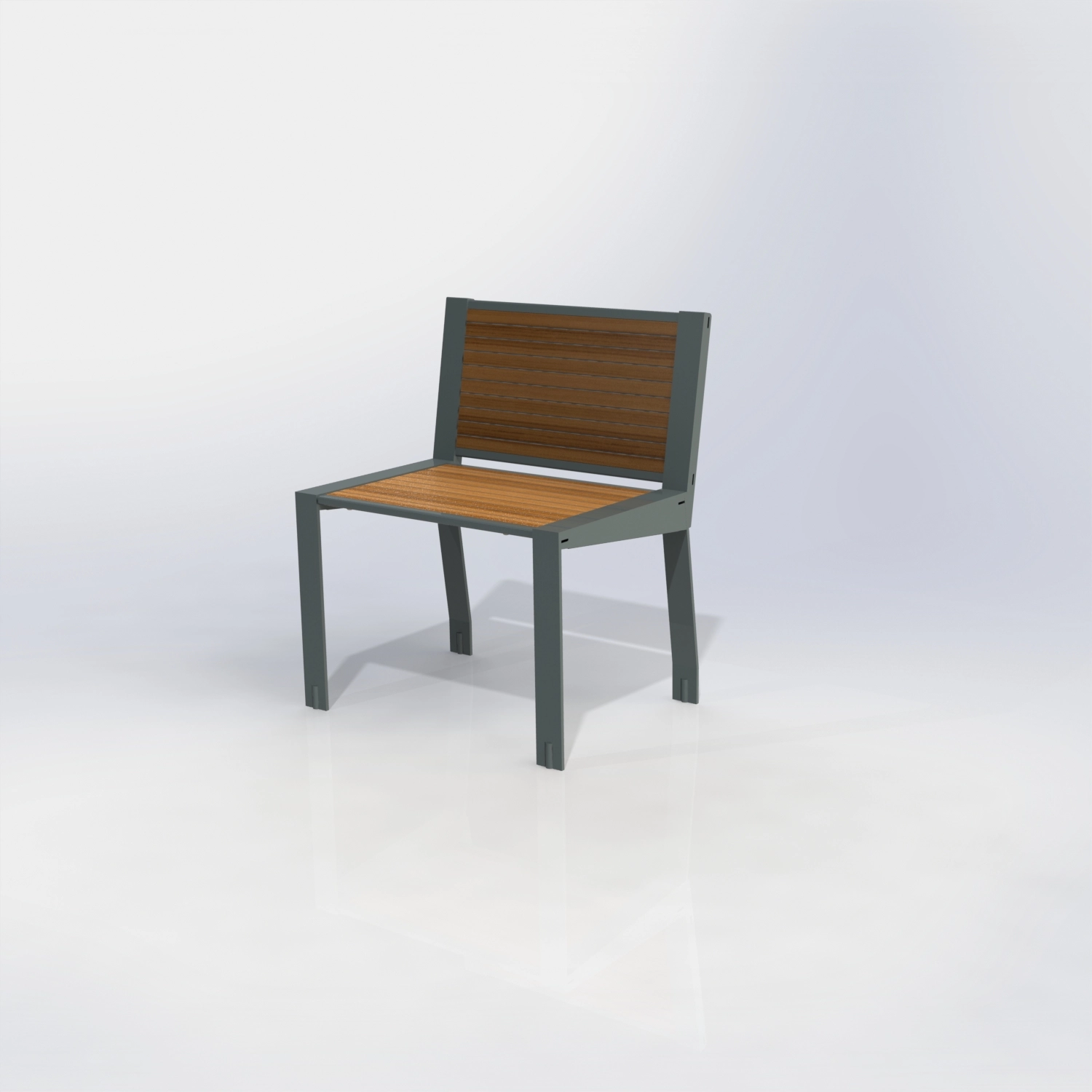 Chaise gamme square peint + teck