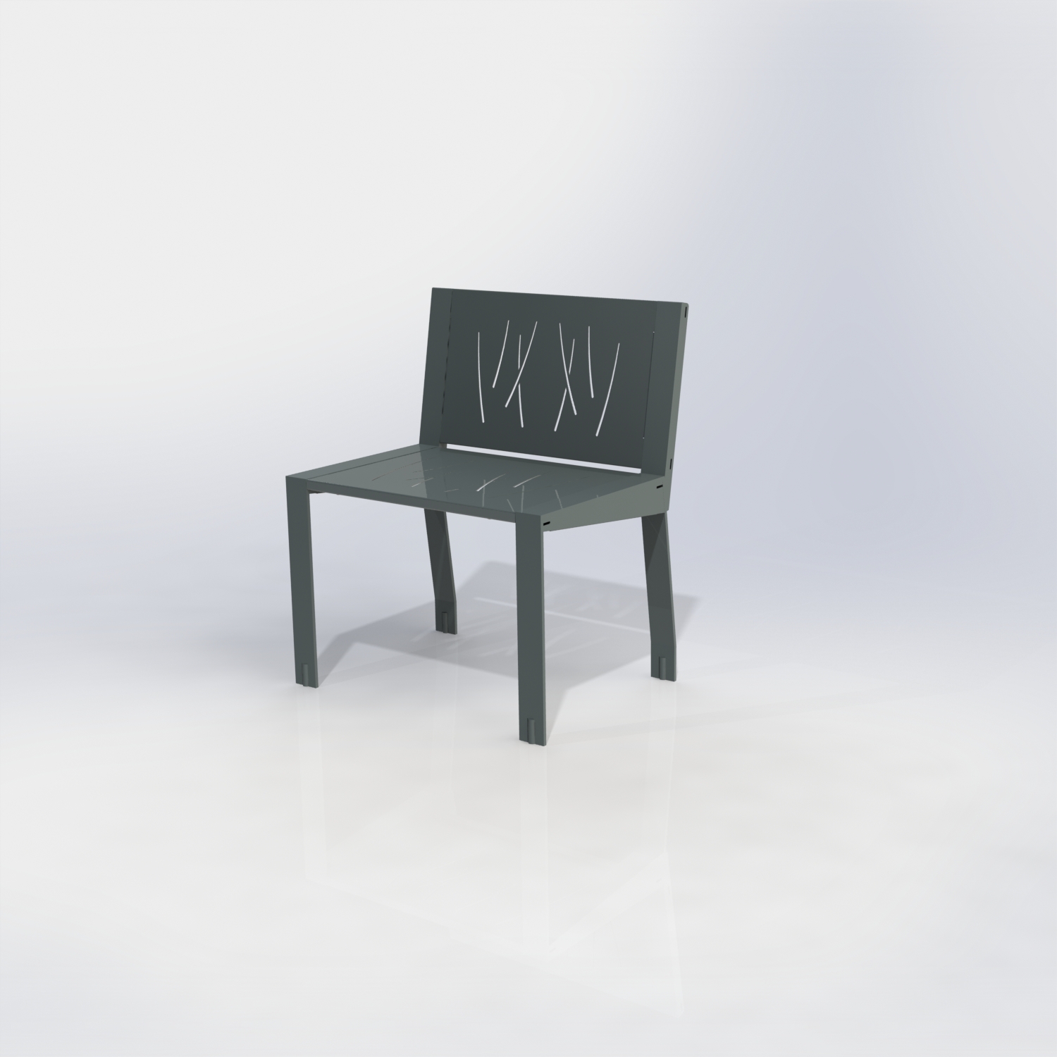 Chaise gamme square peint metal
