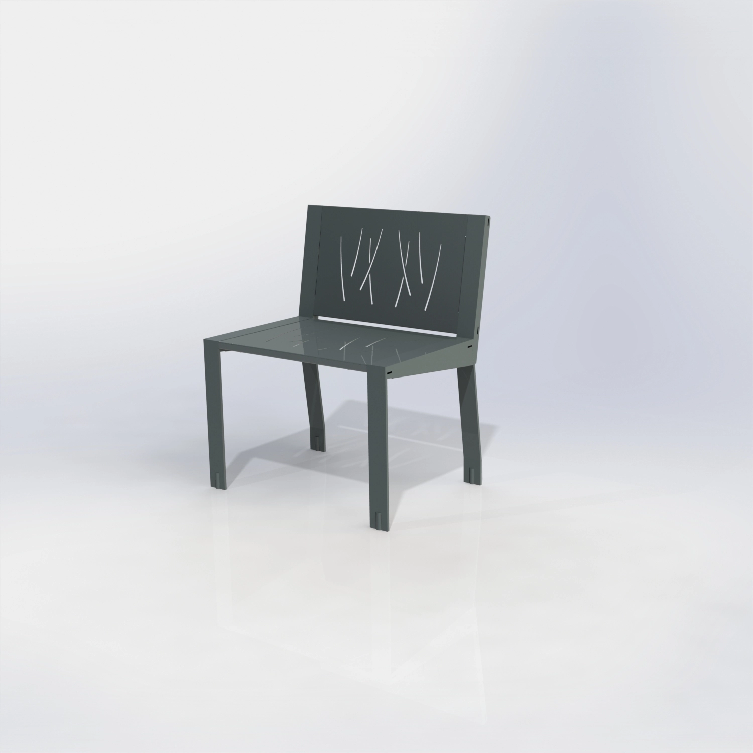 Chaise gamme square peint metal