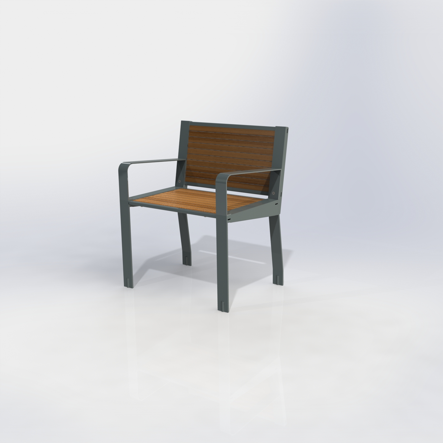 Fauteuil gamme square peint + teck