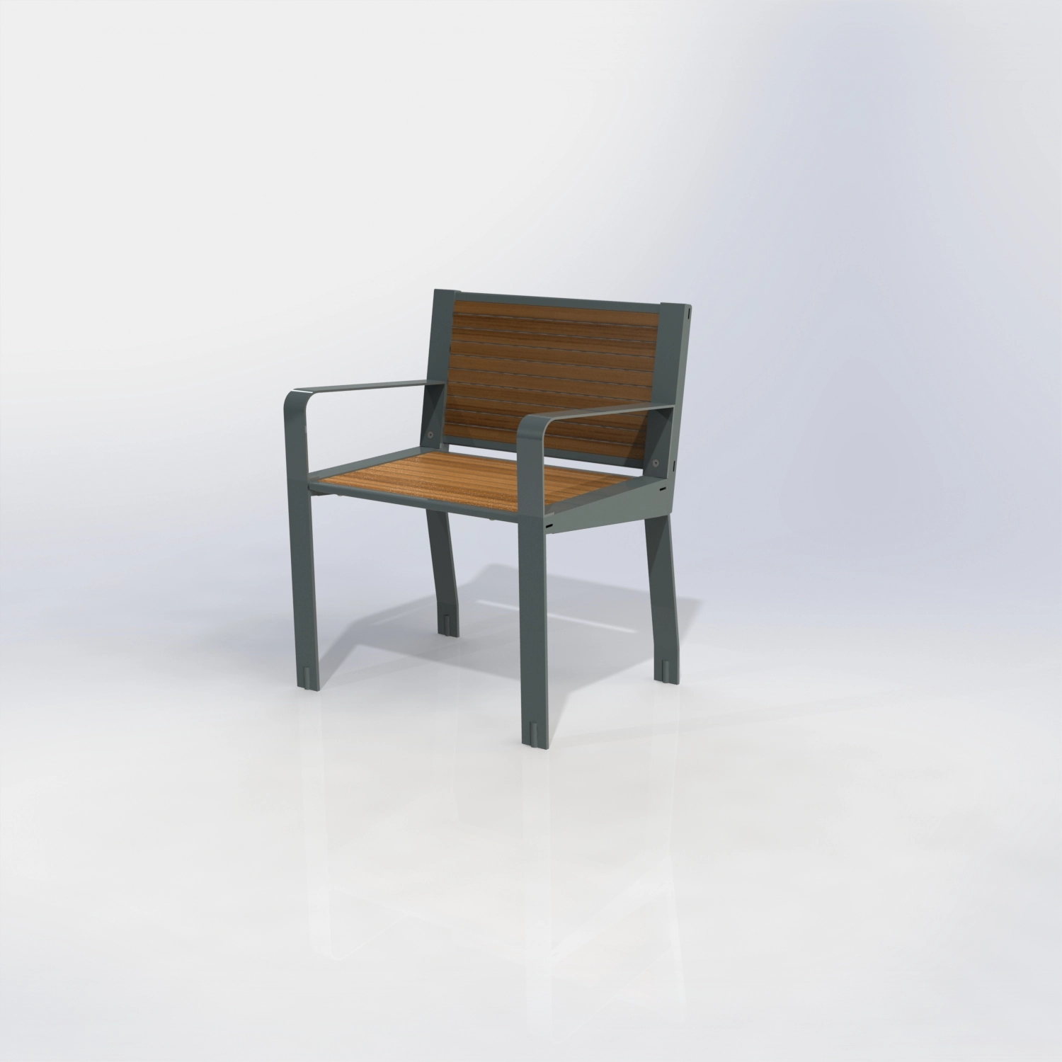 Fauteuil gamme square peint + teck