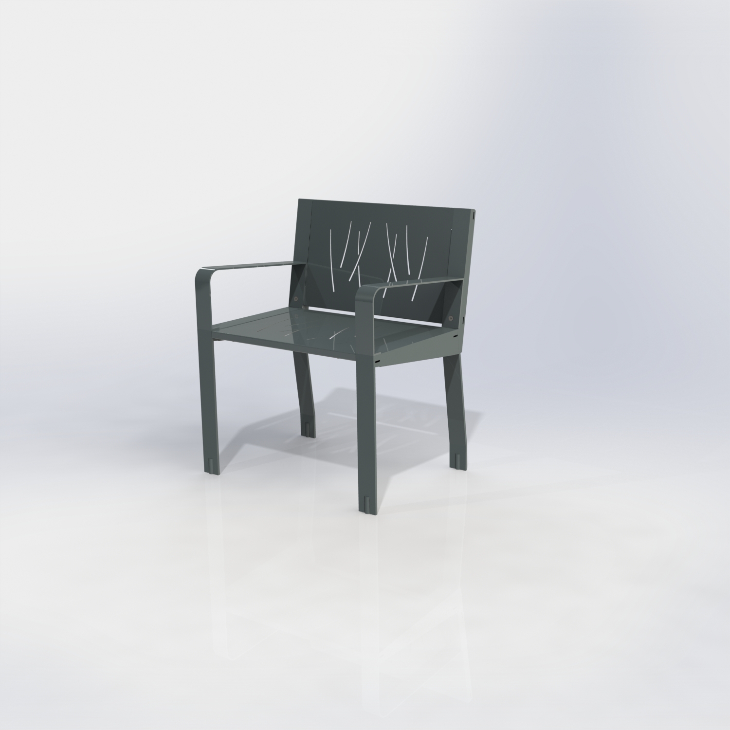 Fauteuil gamme square peint me tal