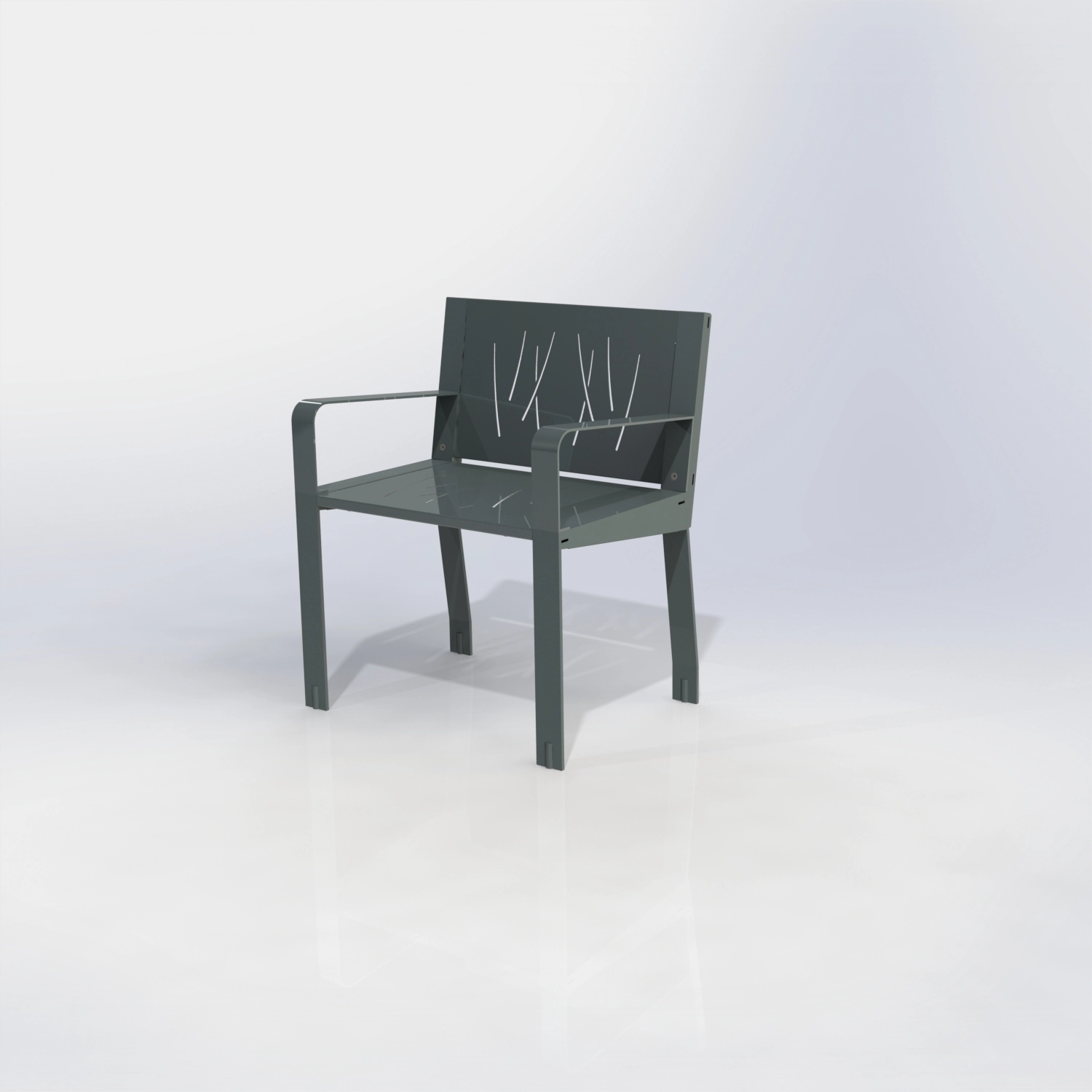 Fauteuil gamme square peint me tal