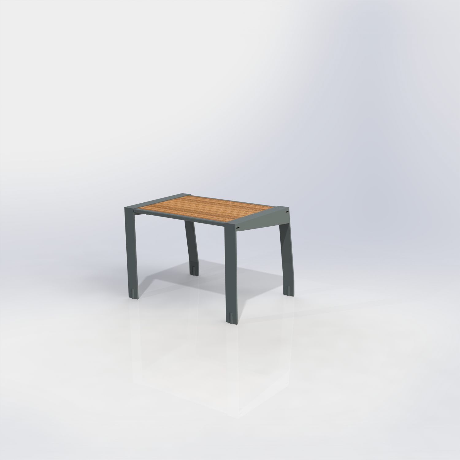 Tabouret gamme square peint + teck