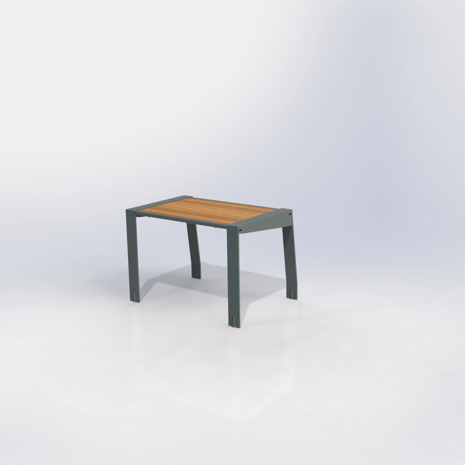 Tabouret gamme square peint + teck