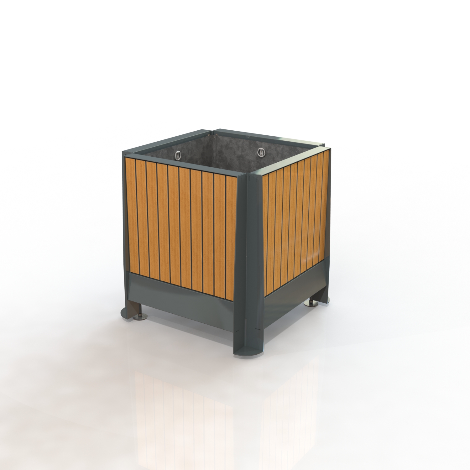 Jardiniere 850 x 850 gamme squ are peint + teck