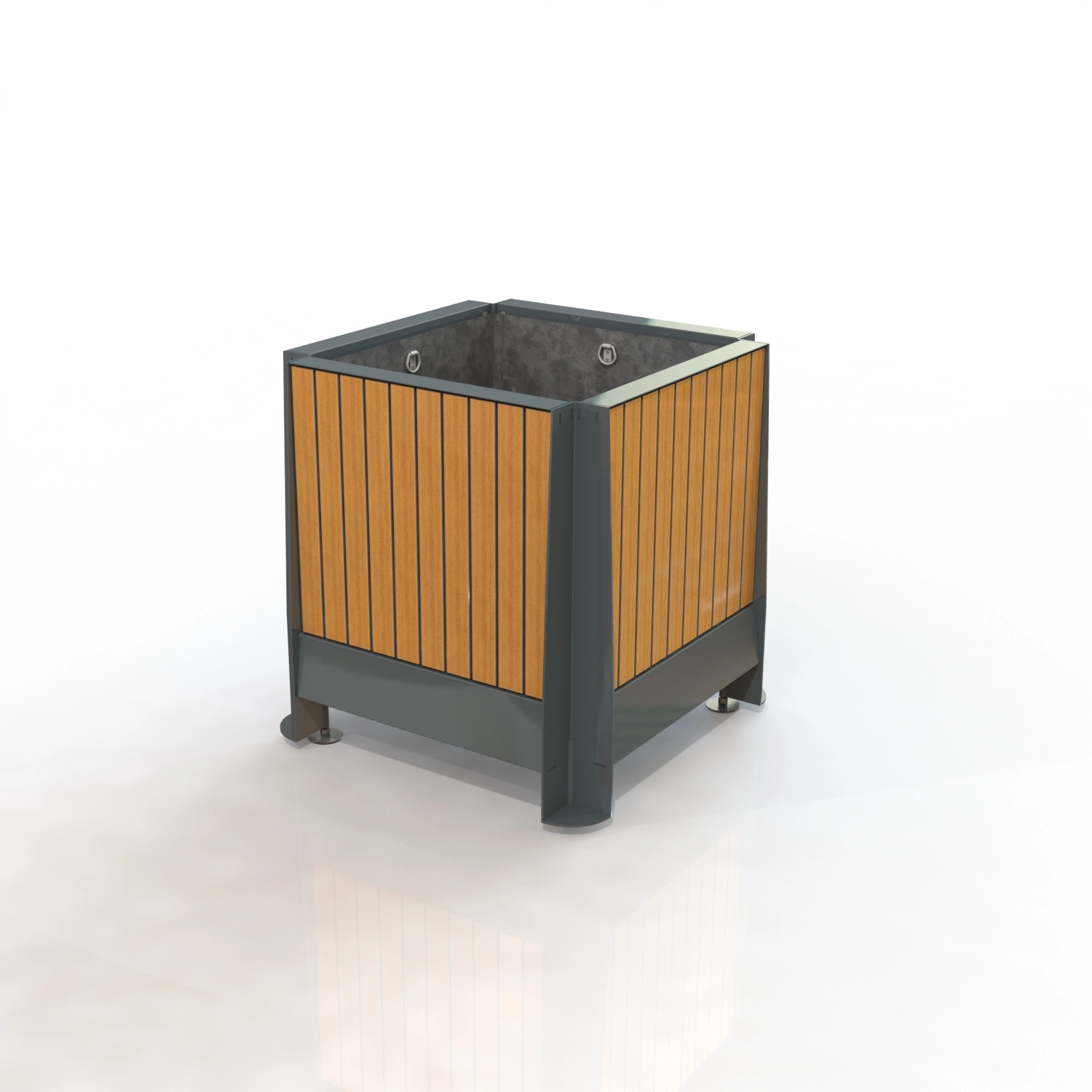 Jardiniere 850 x 850 gamme squ are peint + teck