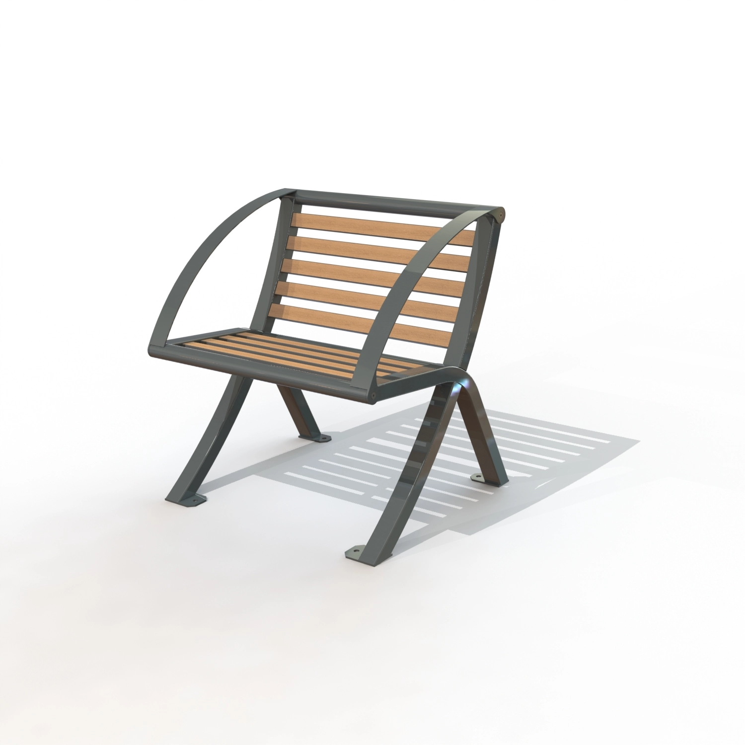Fauteuil gamme horizon peint + lames teck