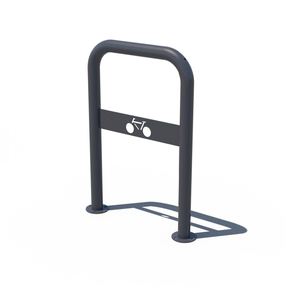 ARCEAU VELO AVEC SIGNALETIQUE Ø60 SUR PLATINES [PEINT]