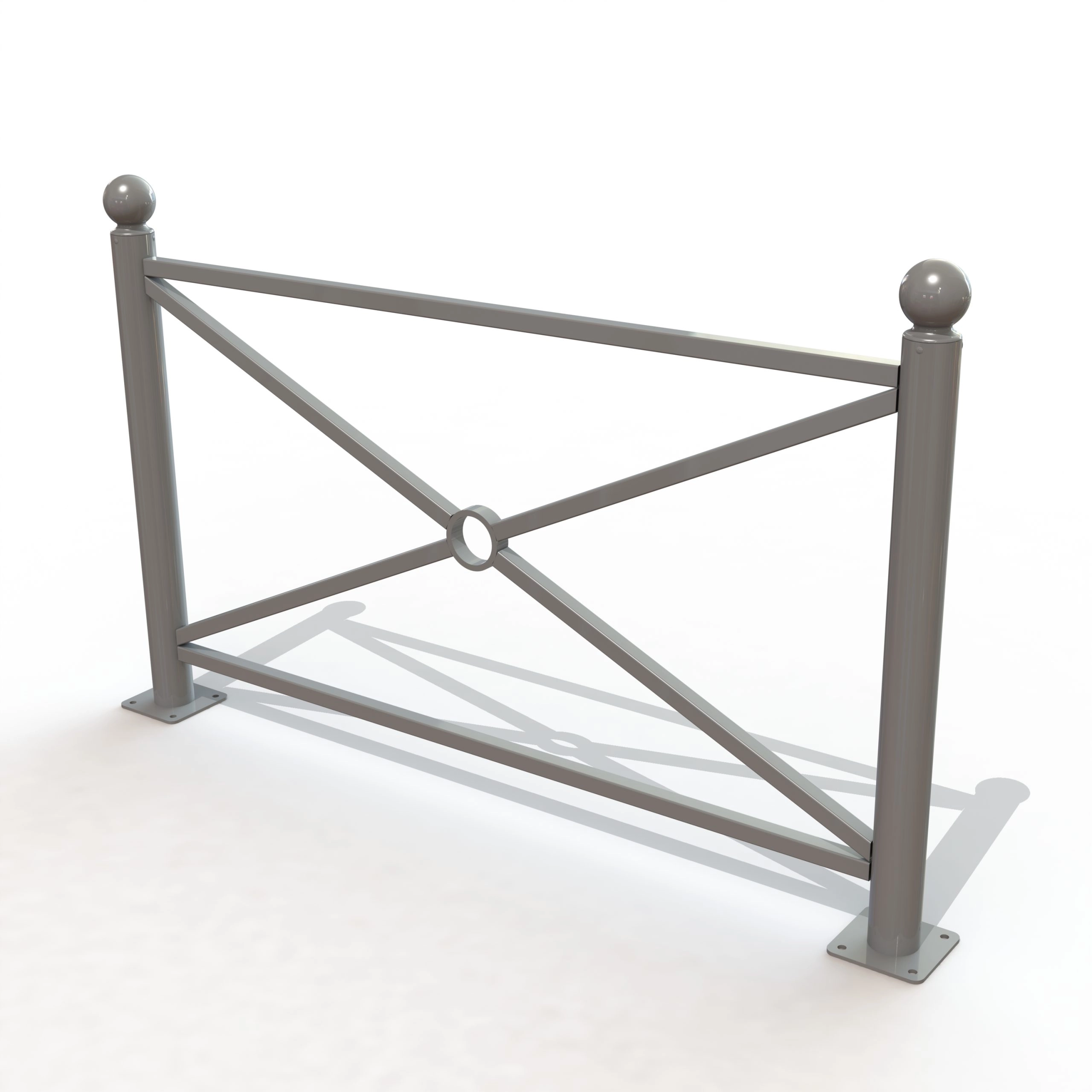 BARRIERE HARMONIE LG 1,57 M TETE BOULE /PLATINE [PEINT]