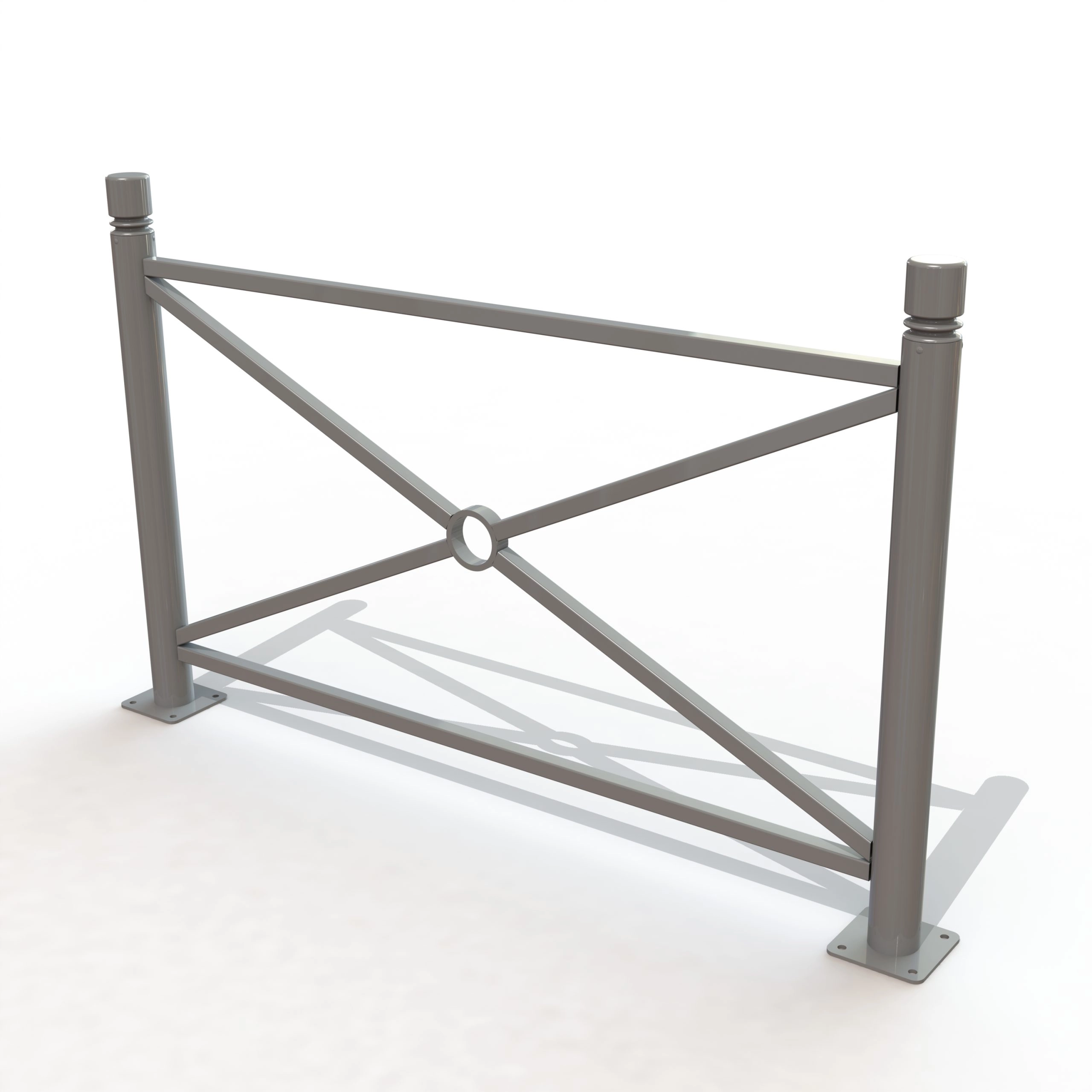 BARRIERE HARMONIE LG 1,57 M TETE 2 GORGES /PLATINE [PEINT]