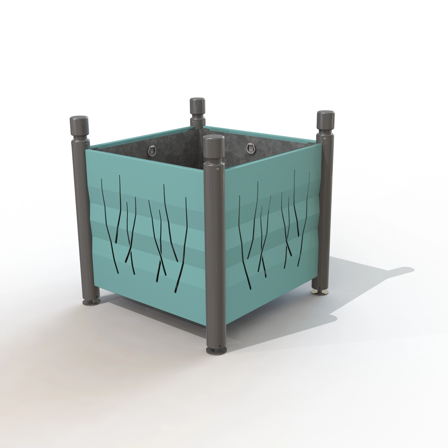 JARDINIERE HARMONIE 800 x 800 TETE 1 GORGE PEINT + METAL