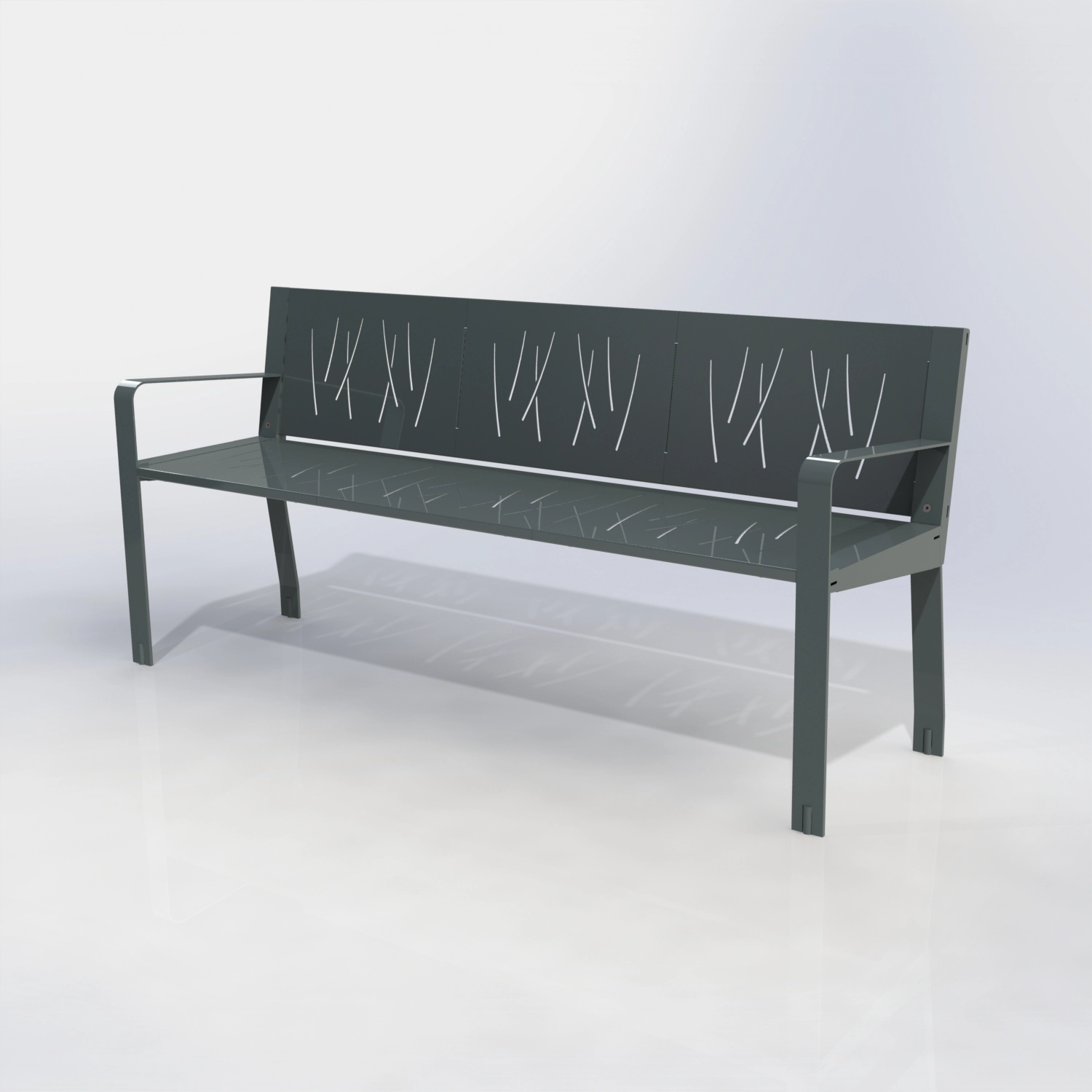 BANC GAMME SQUARE PEINT METAL