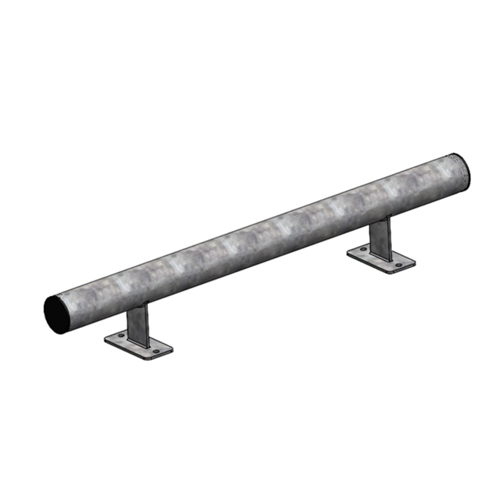 BUTEE DE PARKING LG 1.00 M [GALVA] + BOUCHONS PLASTIQUES