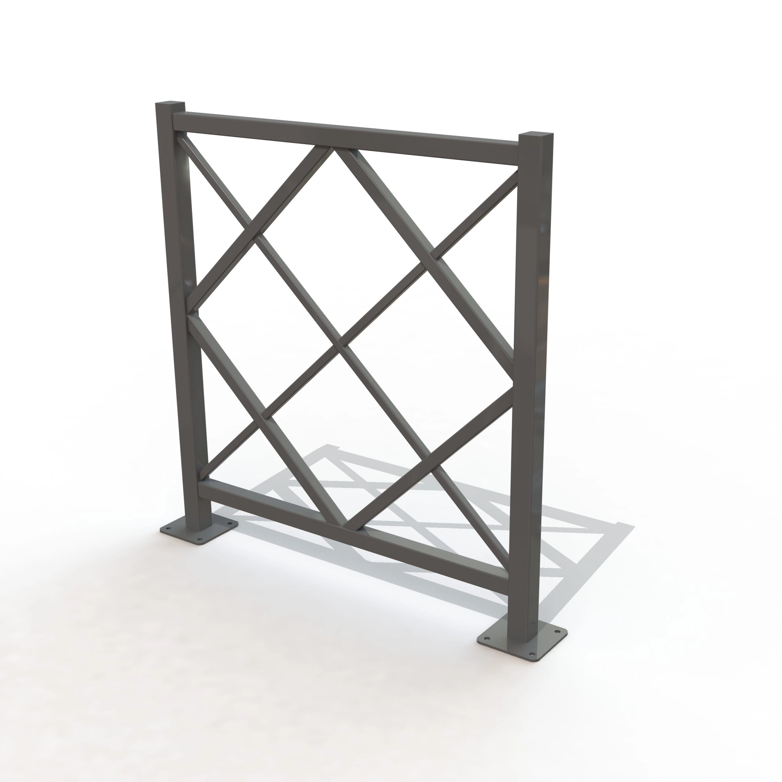 BARRIERE LOSANGE LG 1.00 M SUR PLATINES [PEINT]
