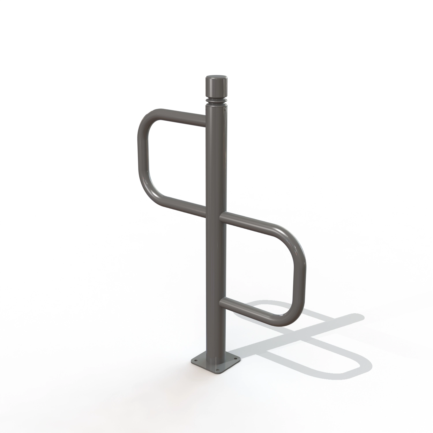 SUPPORT VELO DECO 2P TETE 2 GORGES /PLATINE [PEINT]