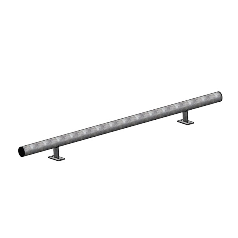 BUTEE DE PARKING LG 2.00 M [GALVA] + BOUCHONS PLASTIQUES