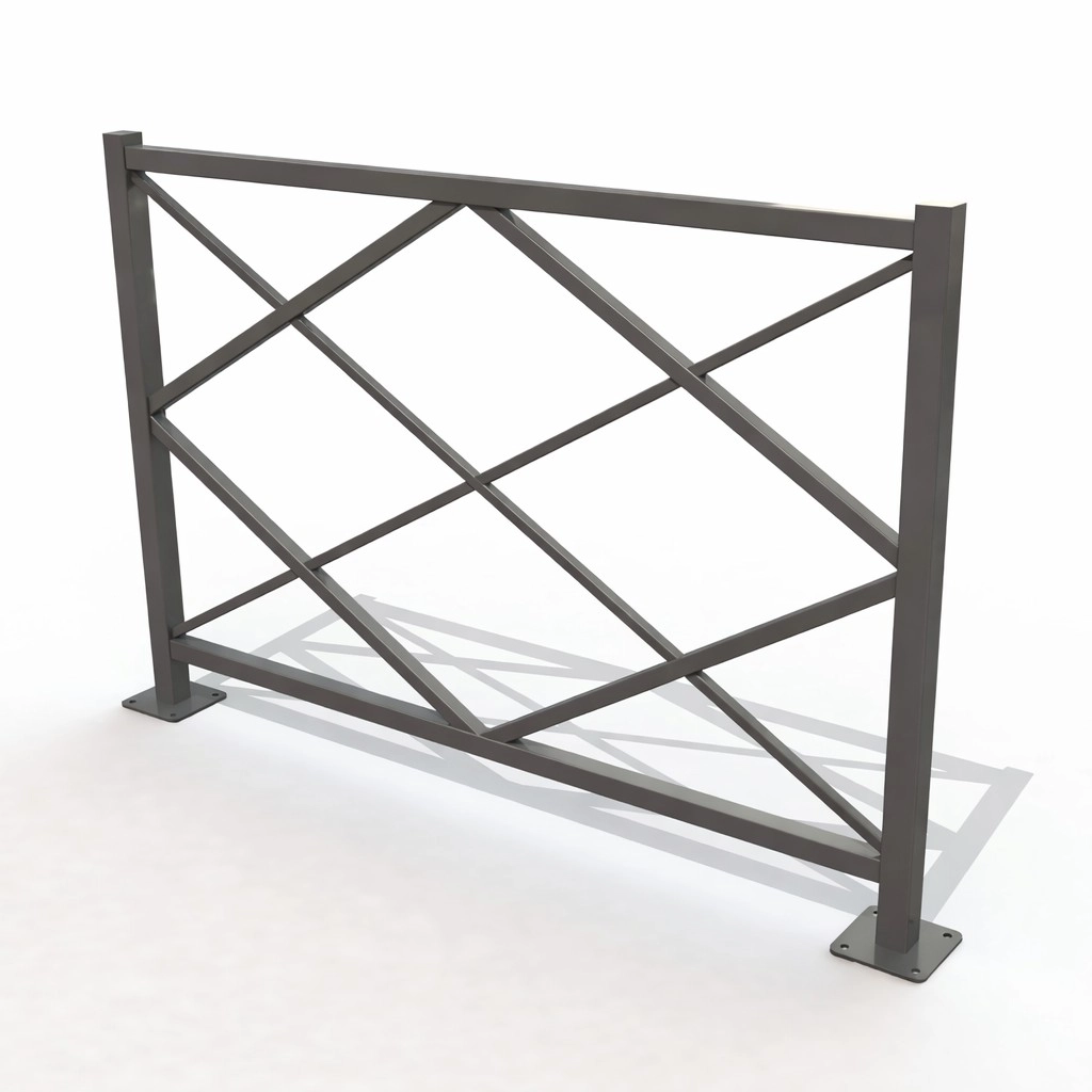 BARRIERE LOSANGE LG 1.55 M SUR PLATINES [PEINT]