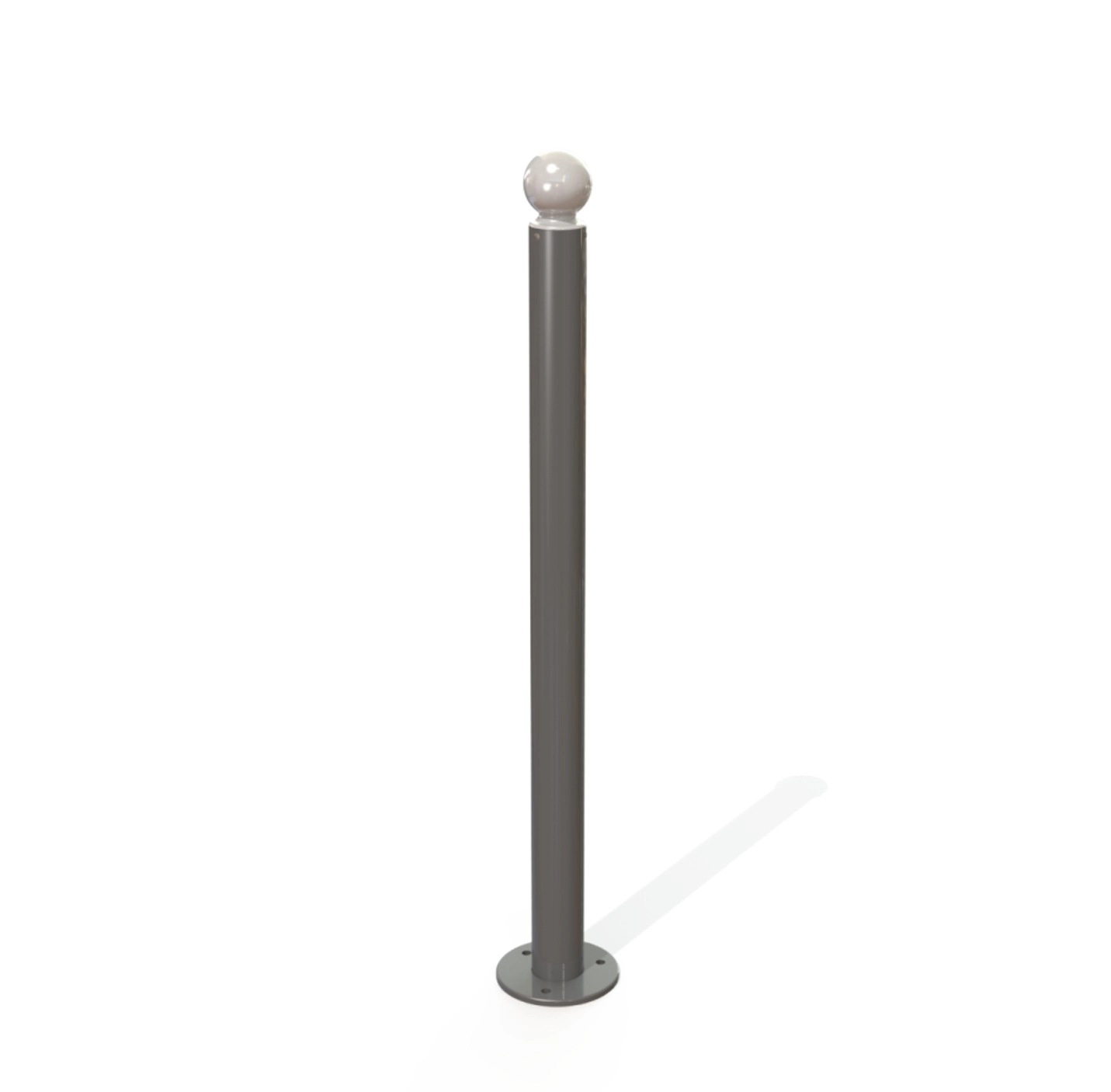 POTELET PMR Ø76 TETE BOULE SUR PLATINE HT 1.20 M [PEINT]